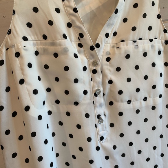 EXPRESS White & Black Polka Dot Dress - Picture 3 of 6